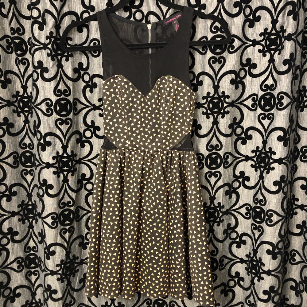 Material Girl Mesh Illusion Skater Dress